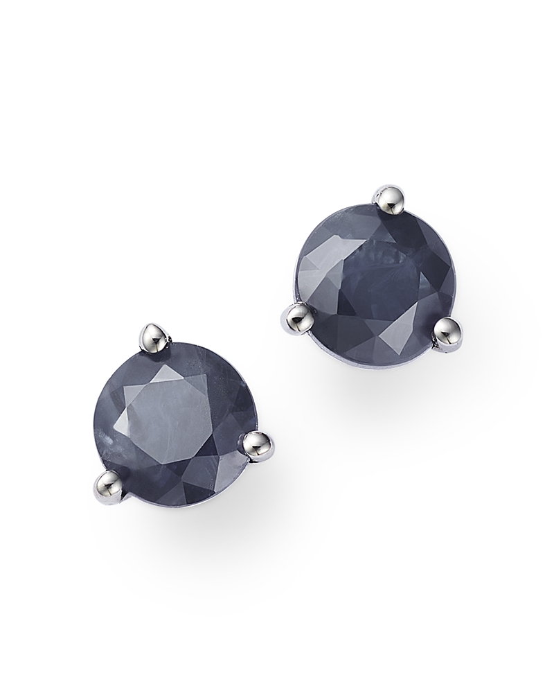 Sapphire Stud Earrings in 14K White Gold