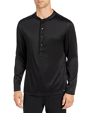 Tom Ford Silk Pajama Shirt In Black