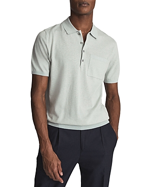 Reiss Ralphy Button Polo In Sage