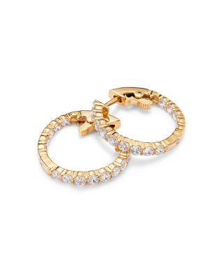Diamond Inside Out Hoop Earrings in 14K Yellow Gold, 2.0 tcw 