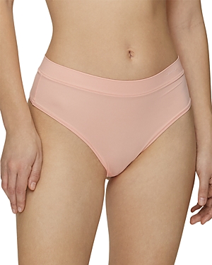 Calvin Klein One Size High Waist Thong In Peach Melba