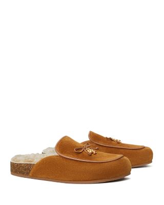 tory charm shearling mule