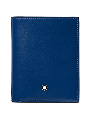 Shop Montblanc Meisterstuck Compact Leather Wallet In Blue/black
