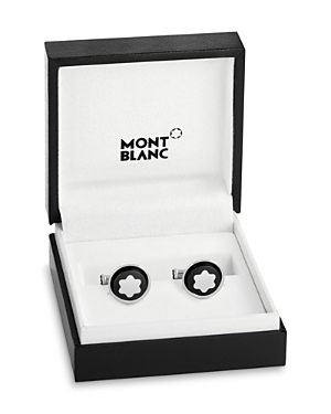 Shop Montblanc Snowcap Cufflinks In Black/steel