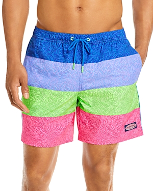 Vineyard Vines Printed Chappy Swim Trunks In 4 Panel Neon Dots