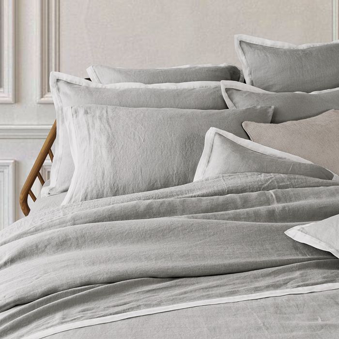 Shop Amalia Home Collection Stonewashed Linen Euro Sham - 100% Exclusive In Grey/white