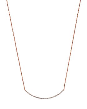 Bloomingdale's - Diamond Curved Bar Necklace in 14K Rose Gold, 0.50 ct. t.w. - 100% Exclusive