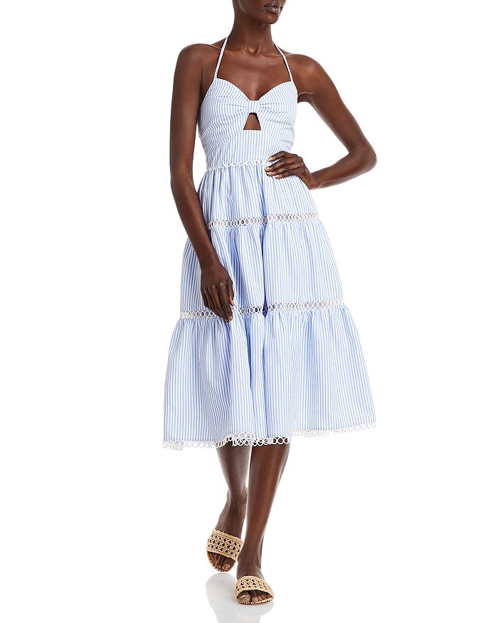 Striped shop halter dress