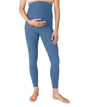 Beyond Yoga Out Of Pocket High Waisted Maternity Leggings In Washed Denim
