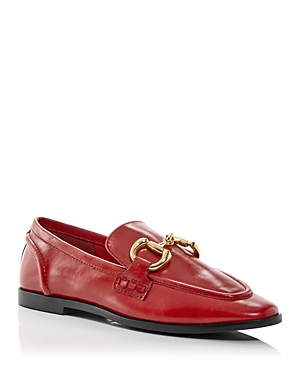 Jeffrey Campbell Velviteen Bit Loafer In Red Gold