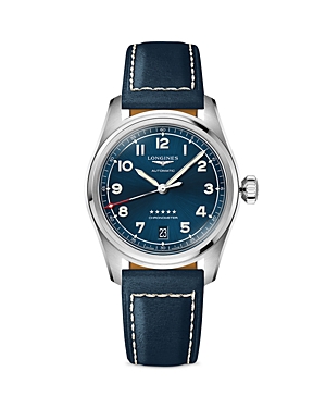 Shop Longines Spirit Chronometer Watch, 37mm In Blue/navy