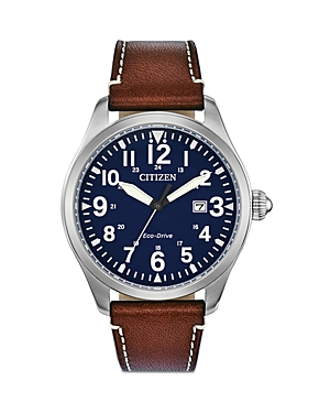 Shop Citizen Eco-drive Garrison Weekender Watch, 42mm In Blue/brown
