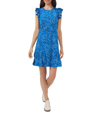 CeCe - Garden Floral Flutter Sleeve Crepe Dress