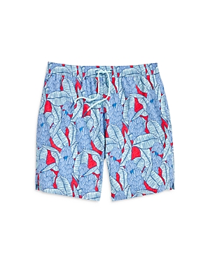 Vineyard Vines Chappy Swim Trunks In Banana Lighthouse Red