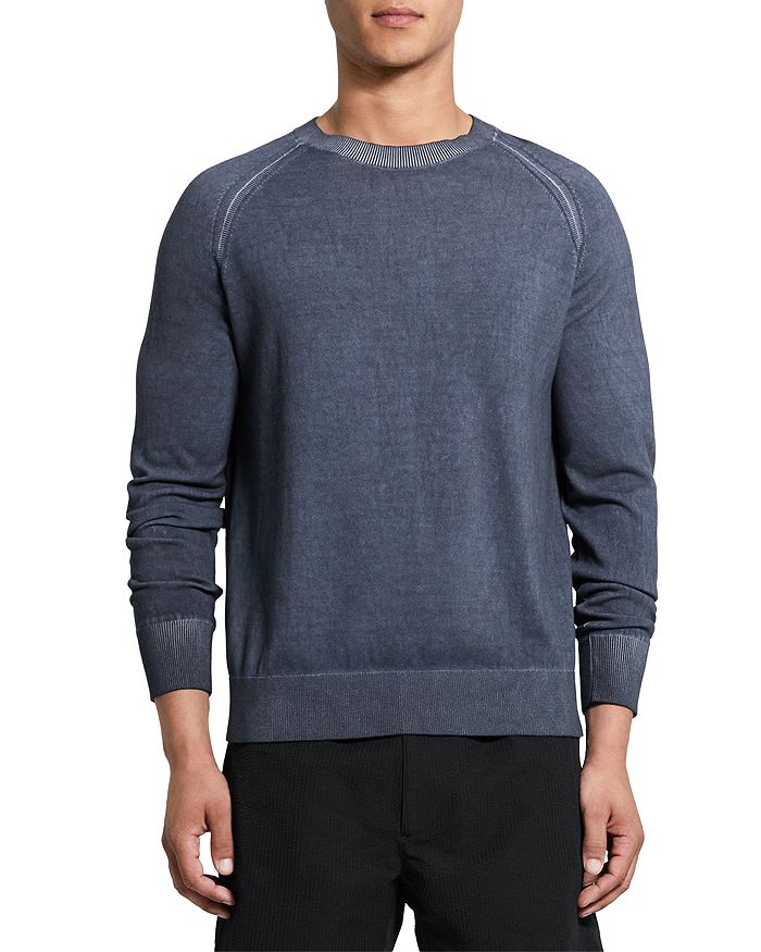 Theory Jaipur Cotton Blend Solid Crewneck Sweater | Bloomingdale's