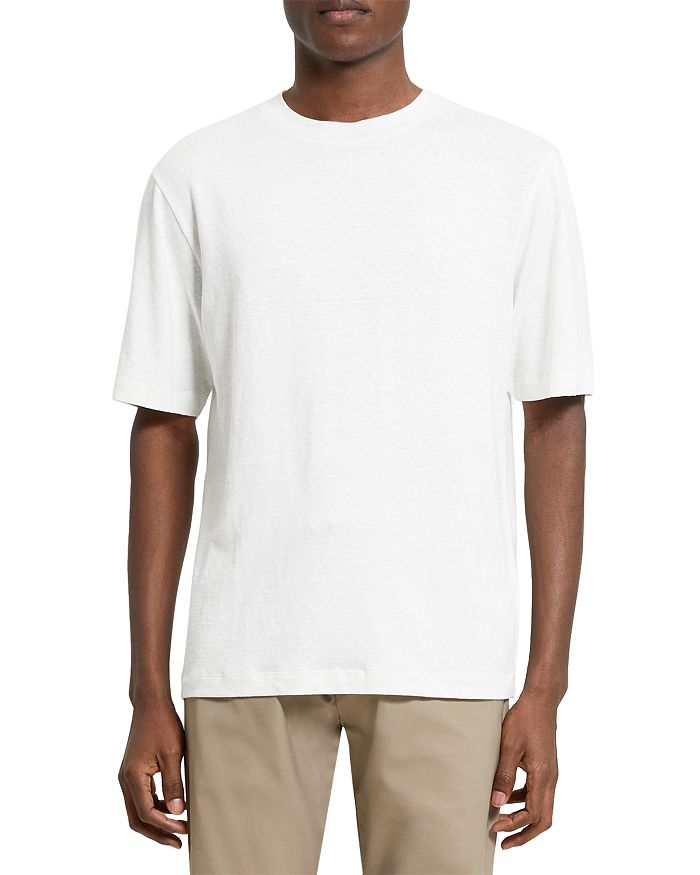 Theory Ryder Flex Linen Stretch Solid Tee | Bloomingdale's