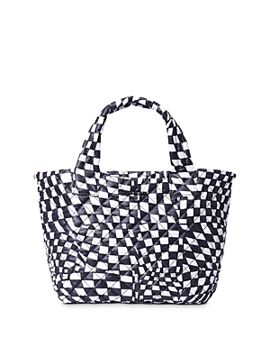 Mz Wallace Small Metro Tote Deluxe In Checkerboard/black