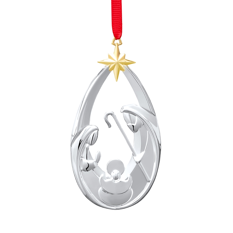 Nambe The Holy Family Ornament In Gray