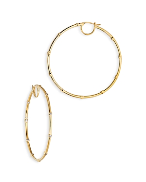 Nadri Nolita Large Stationed Crystal Hoop Earrings In Gold