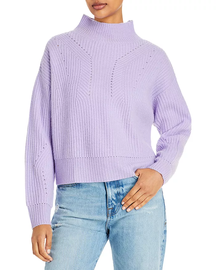 bloomingdales.com | Novelty Stitch Cashmere Mock Neck Sweater