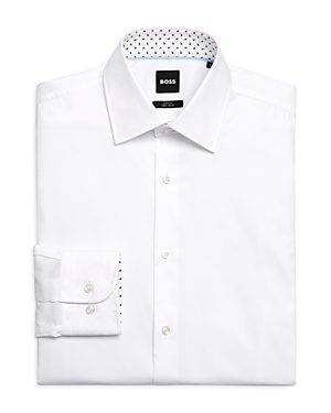 Boss H-Hank-Kent-C3-214 1 Cotton Contrast Trim Slim Fit Dress Shirt