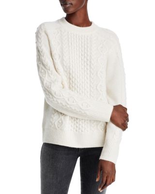 C by Bloomingdale's Cashmere Cable Popcorn Knit Cashmere Sweater