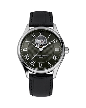 Frederique Constant Classic Heartbeat Watch, 40mm In Black