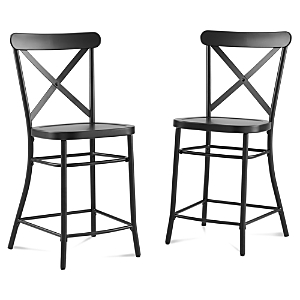 Sparrow & Wren Camille Counter Stool, Set Of 2 In Matte Black