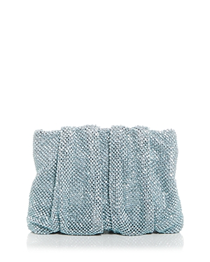 Loeffler Randall Ember Crystal Gathered Clutch In Blue