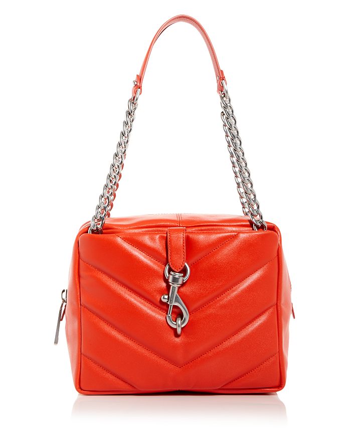 Red Valentino Women's Orange 100% Leather Bow Decorated Shoulder Bag