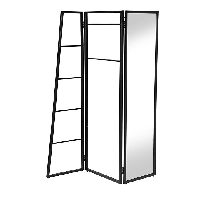 Furniture of America Birdsall Black Coat Rack Stand with Mirror Bloomingdale's