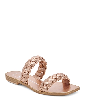 Dolce Vita Women's Indy Braided Slide Sandals In Rose Gold