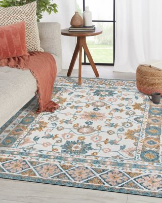 Hans Traditional Floral Mosaic Area Rug, 93" x 117"