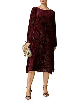 MARINA RINALDI Women's Brown Decimale Sheer 1/2 Sleeve Dress $435 NWT 