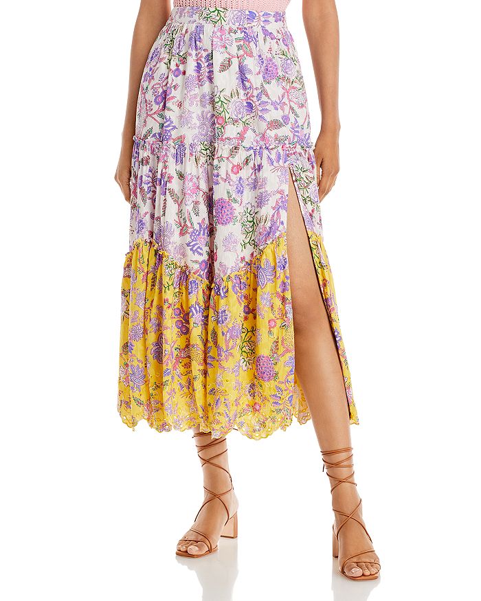 Hemant and Nandita Tiered Floral Print Midi Skirt | Bloomingdale's