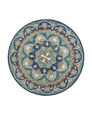 Lr Home Radiance Floral Spin Round Area Rug, 6' x 6'