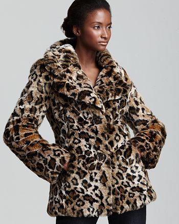 GUESS - Faux Fur Leopard Jacket