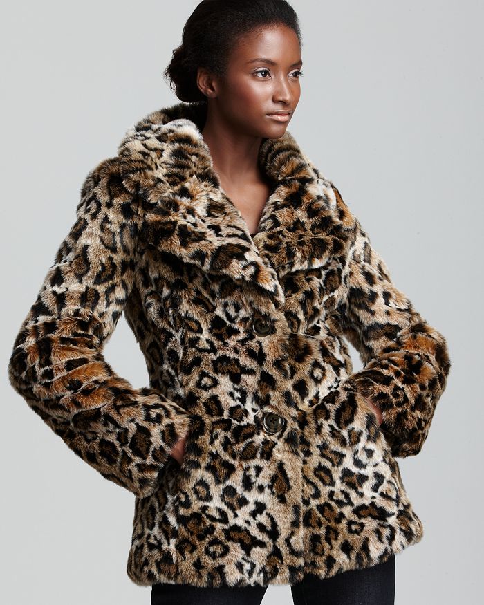 neutral album Simuler GUESS Faux Fur Leopard Jacket | Bloomingdale's