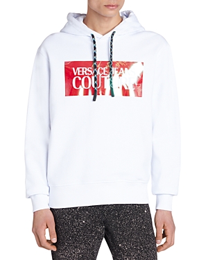 Versace Jeans Couture Cotton Fleece Logo Print Hoodie