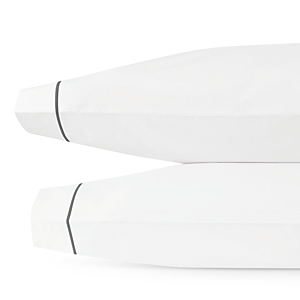 Matouk Bergamo Pillow Case, Standard Pair In Charcoal