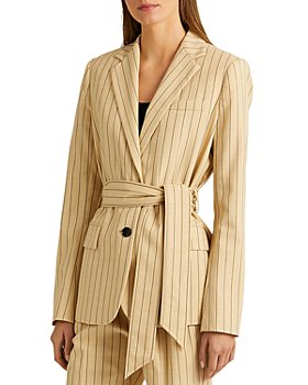 Ralph Lauren - Pinstriped Belted Jacket