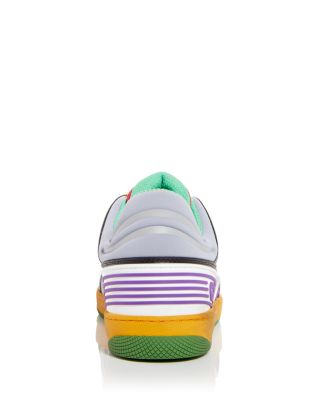 Men's Demetri Color Block Leather and Fabric Low Top Sneakers