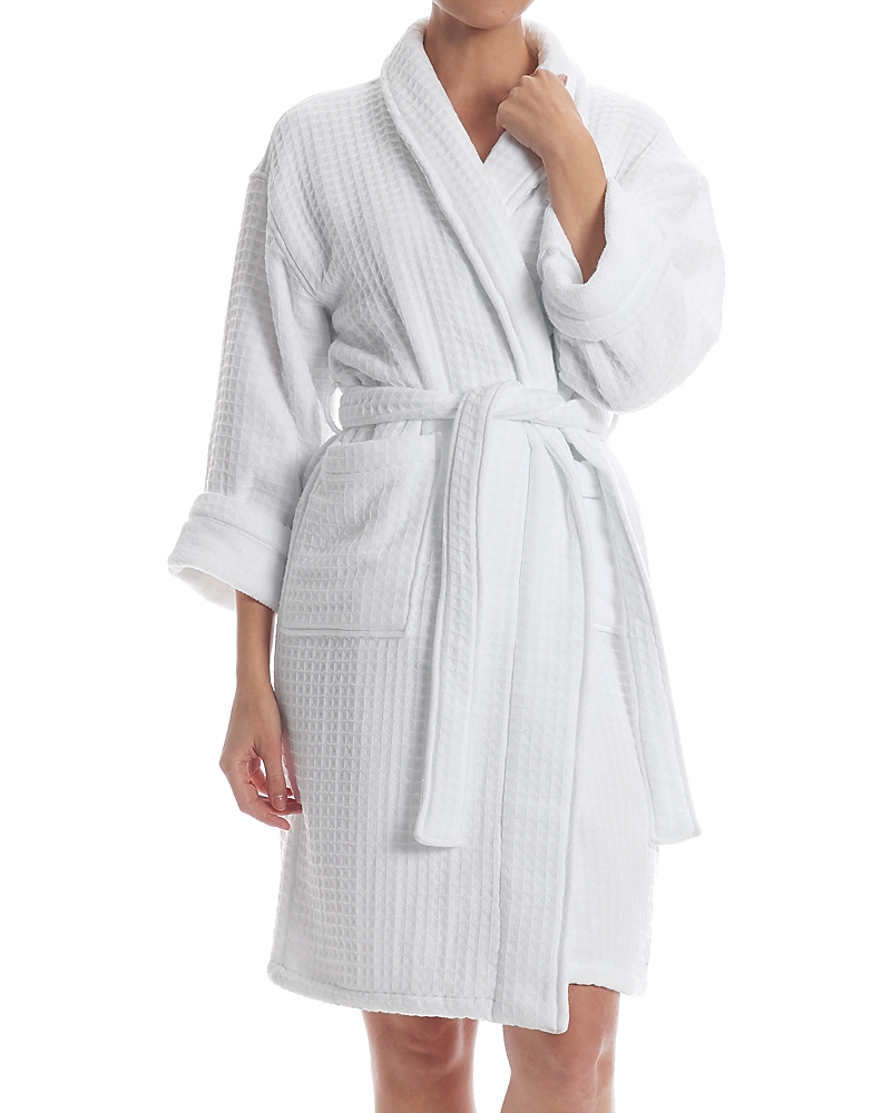 Uchino Waffle Twist Bath Robe In White