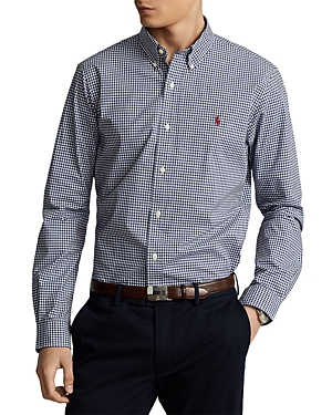 Polo Ralph Lauren Classic Fit Gingham Stretch Poplin Shirt In Navy/white Gingham