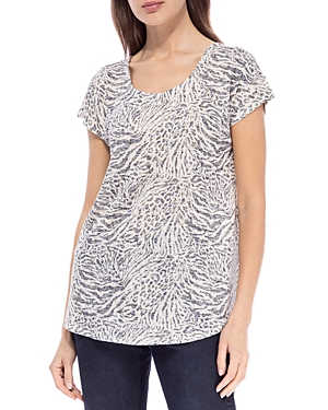 B Collection By Bobeau Cross Back Tee In Sand Olive Animal