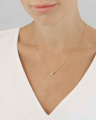 18K Yellow Gold Moonlight Grapes Diamond Grape Cluster Pendant Necklace, 17.72"