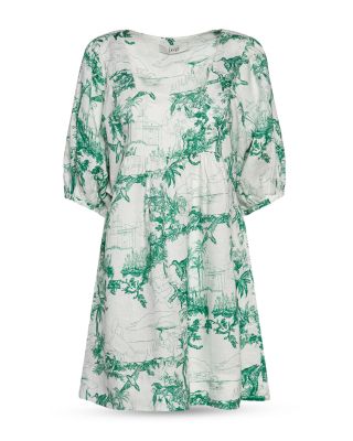 Joie Jade B Printed Linen Puff Sleeve Dress | Bloomingdale's Women