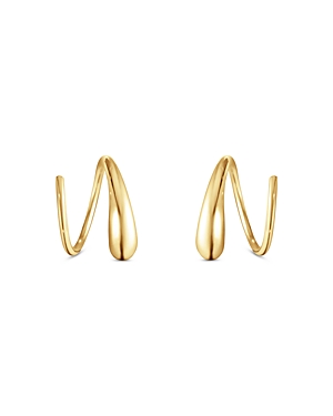 Georg Jensen 18K Yellow Gold Mercy Swirl Threader Earrings