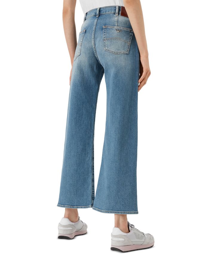 Cropped Wide Leg Jeans Solid Dark
