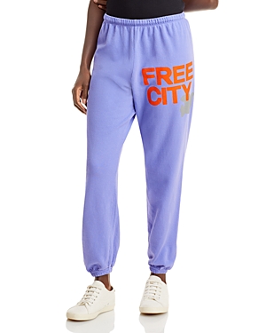 Free City Cotton Logo Sweatpants In Purple Juice